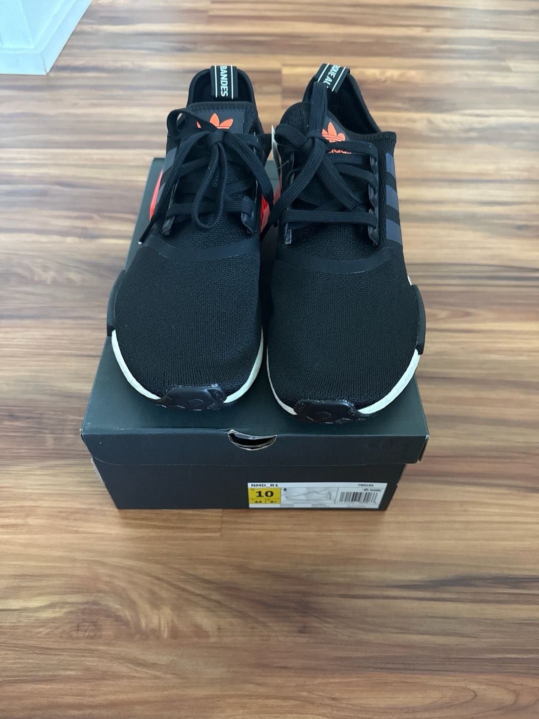 Adidas Nmd_r1 Black Signal Coral Iridescent Fw0185